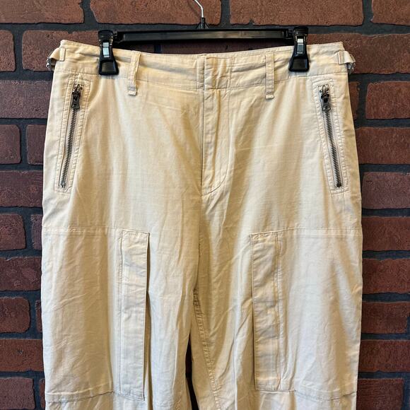 Rag & Bone Beige Kai Flight Trousers Size 6 - Cotton Utilitarian/Military Cargo - Picture 4 of 16